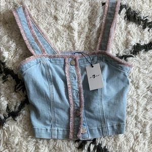 7 for all Mankind Denim Crop Top